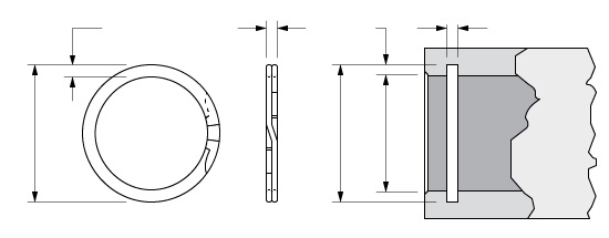 Illustration of an Internal Spirolox Two-Turn Retaining Ring
