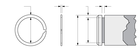 Illustration of an External Spirolox Single Turn Retaining Ring