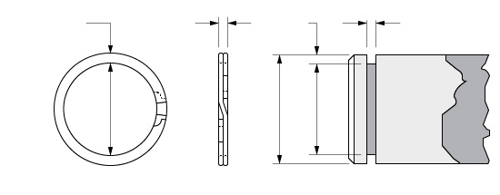 Illustration of an External Spirolox Two-Turn Retaining Ring
