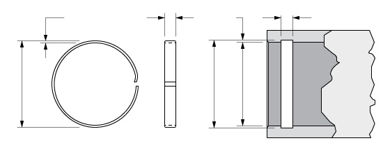 Illustration of an Internal Hoopster Retaining Ring
