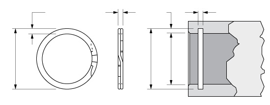 Illustration of an Internal Spirolox Two-Turn Retaining Ring