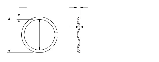 Illustration of a Single Turn Wave Spring with a Gap