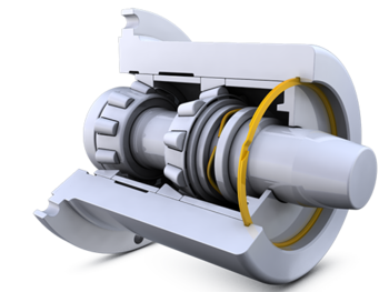 Spirolox retaining ring in axial piston pump application