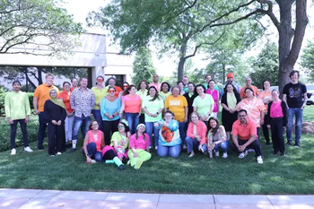 Smalley spirit week Neon Day group photo