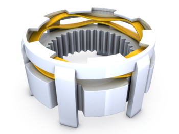 crest-to-crest wave spring in gear application