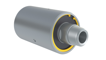 3D render of internal circlip retaining ring in rotary union application