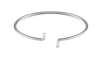 Axially bent round-wire retaining ring with a locking feature