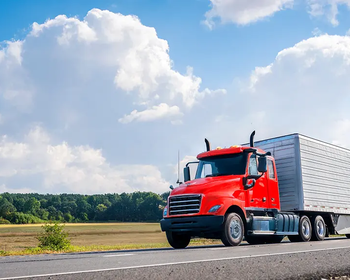 Red commercial truck